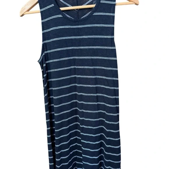 Madewell Highpoint Tank Dress in True Black Hosta Stripe - Picture 3 of 6